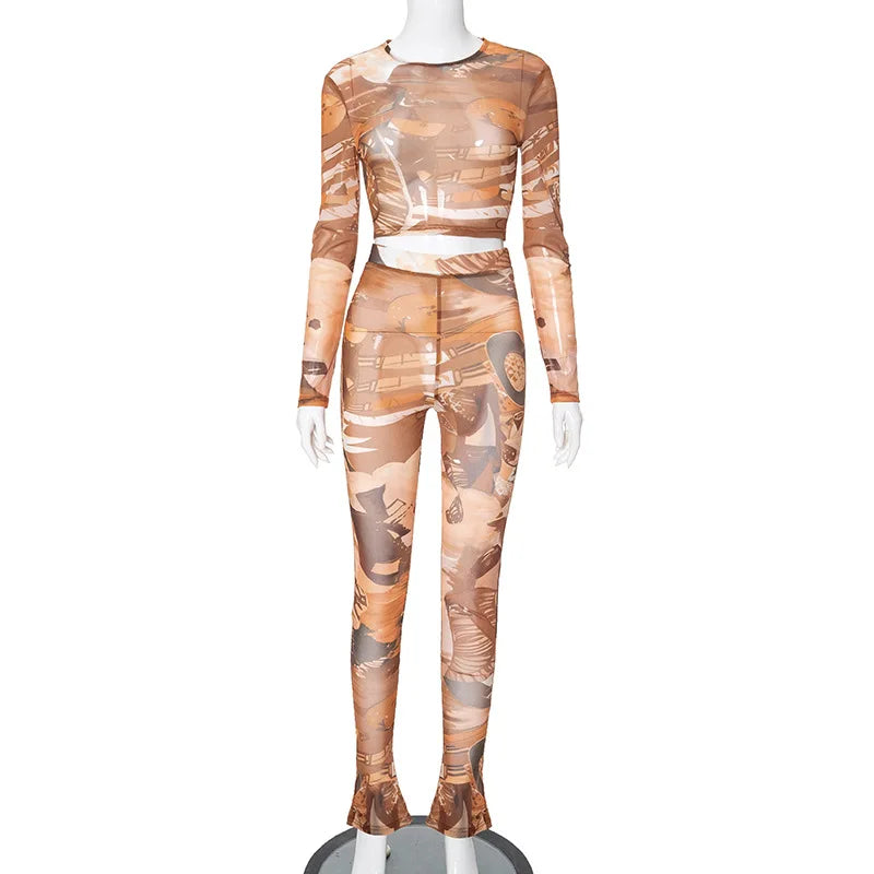 Tati Mesh Print Pants Set