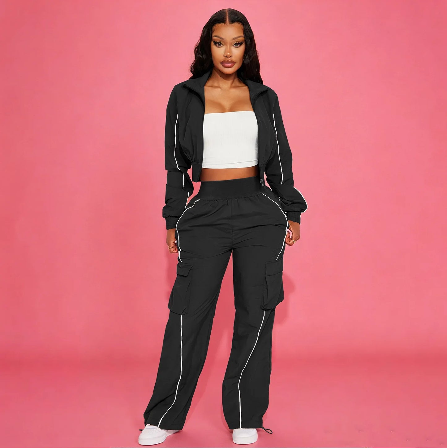 Cargo Style Two-Piece Pants Set