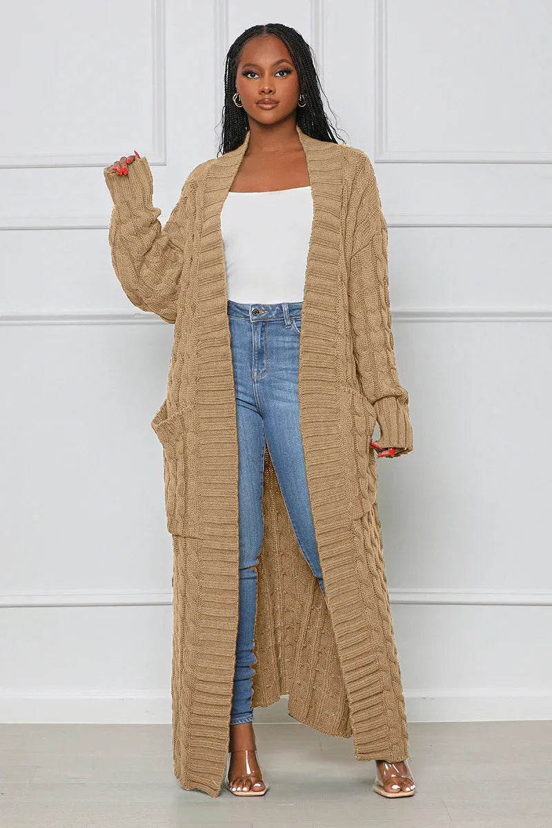 Knit Ribbed Pocket Cardigan Sweater
