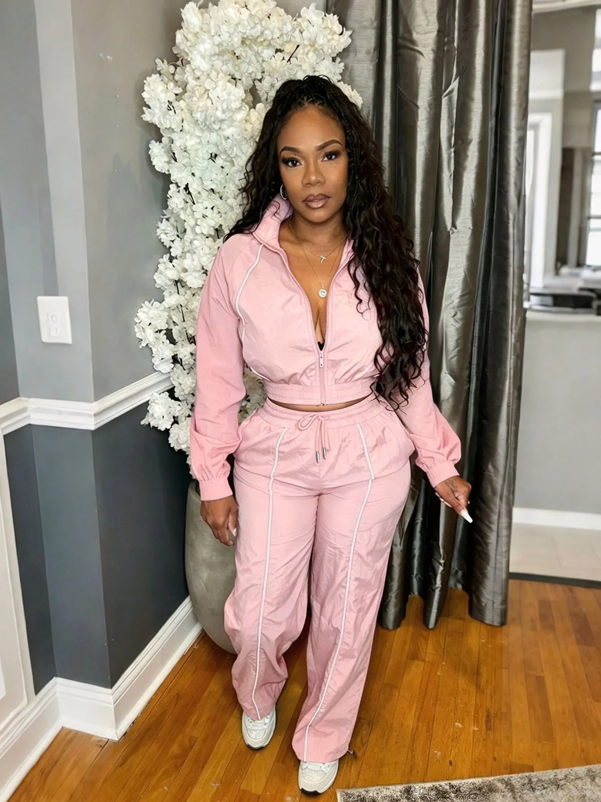 Solid Color Jogger Two-Piece Set