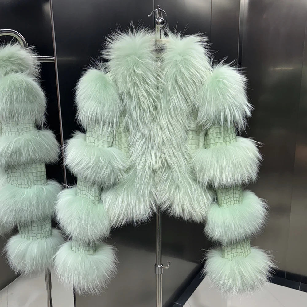 Crocodile Leather Cropped Jacket