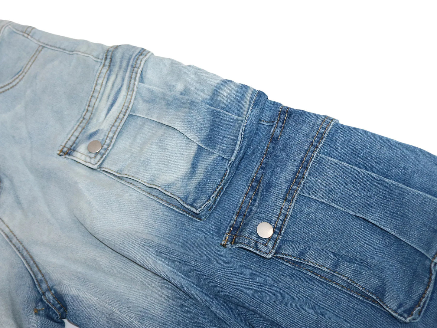 Gradient Solid Color Cargo Pocket