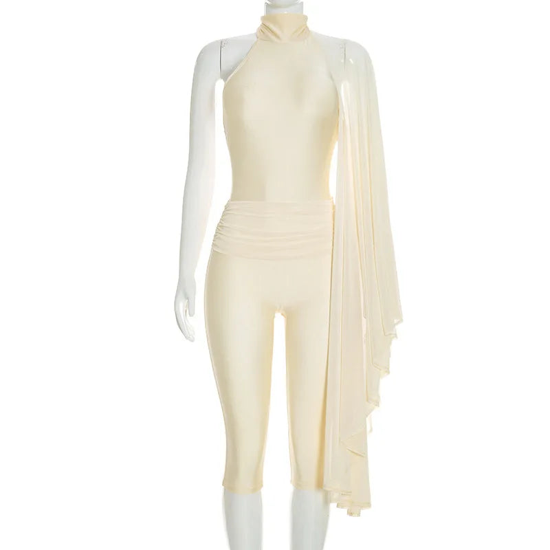 Asymmetric Cape Bodycon One Piece Sexy Elegant Party Club Outfit