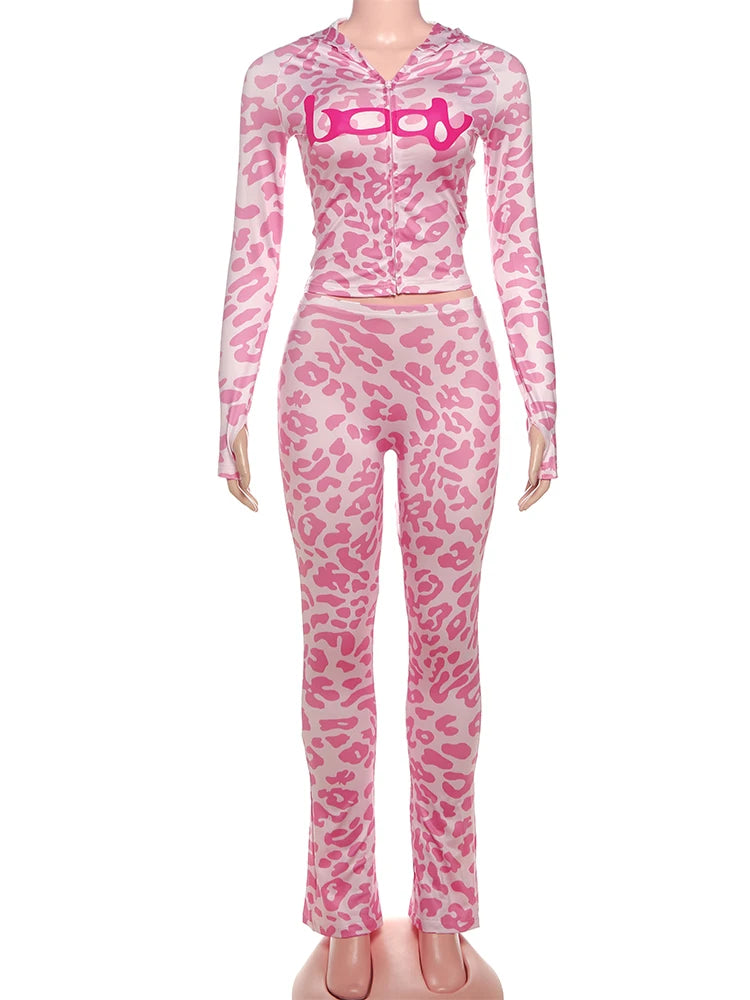 Body Print Two-Piece Pants Set