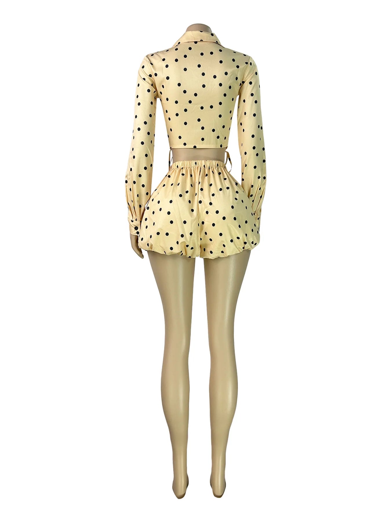 Polka Dot Bubble Puff Short Set