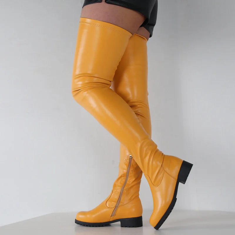 Stretch Thigh High Boots
