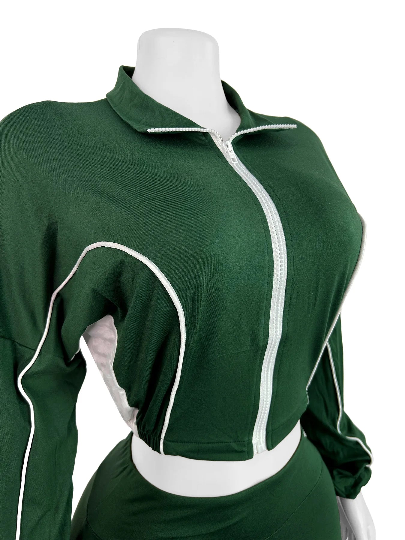 Casual Stripe 2-Piece Crop Top + Flare Pants Tracksuit.