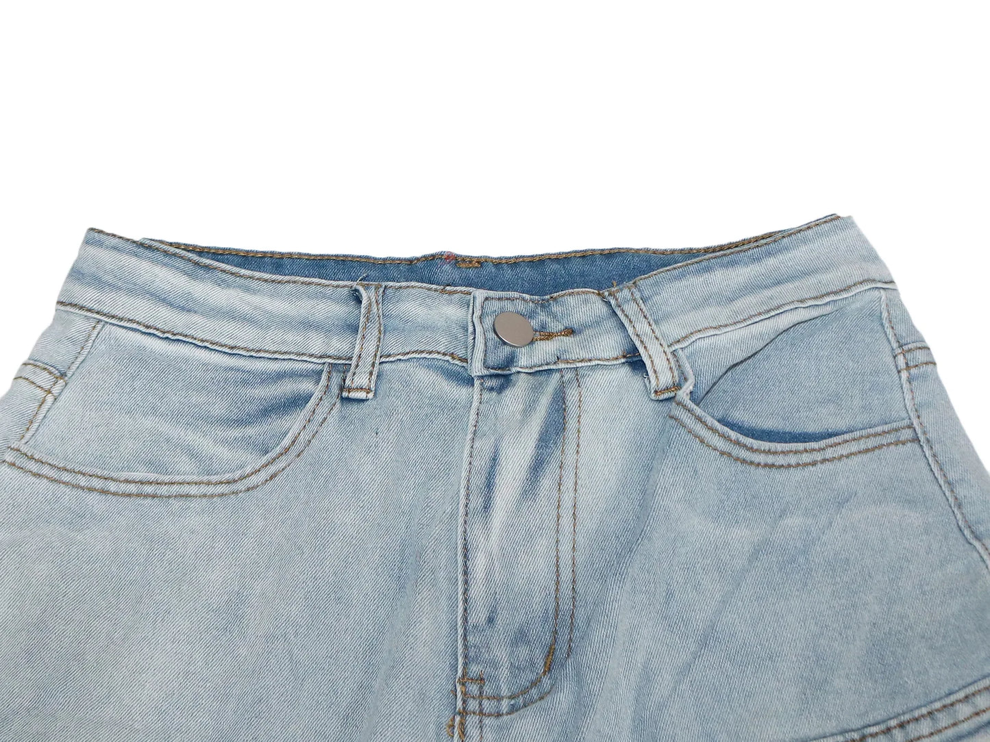 Gradient Solid Color Cargo Pocket