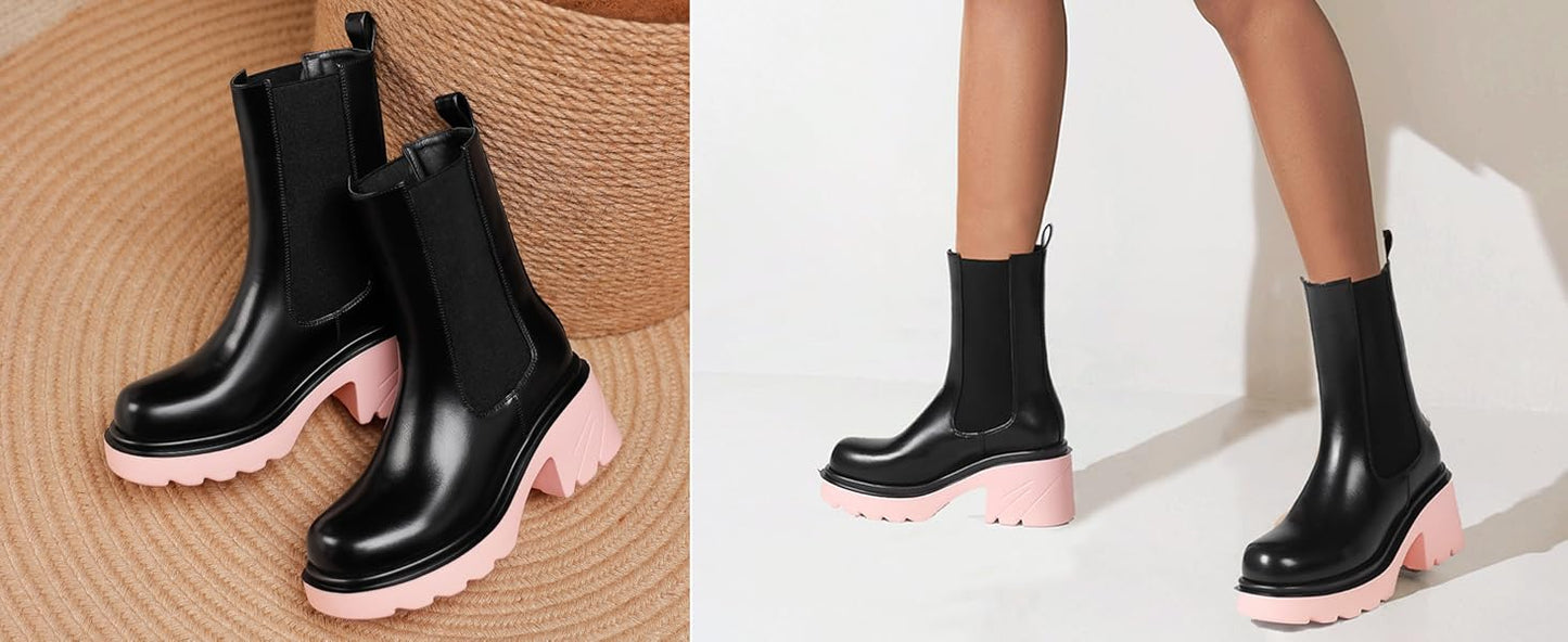 Chunky Color Boots.